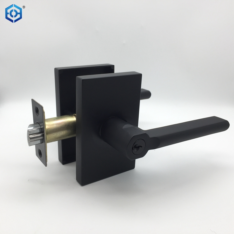 Zinc Alloy Vienna Door Lever Lock with Rectangular Rosette Entry Latch