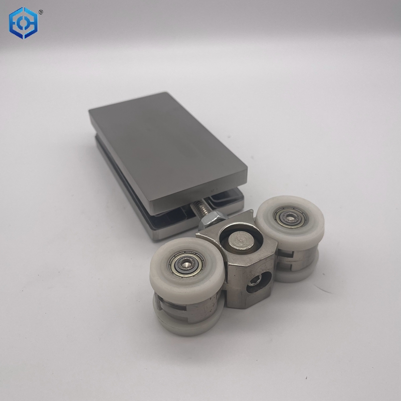 Frameless Glass Folding Door Sliding Roller Fitting Patch for Shop Door