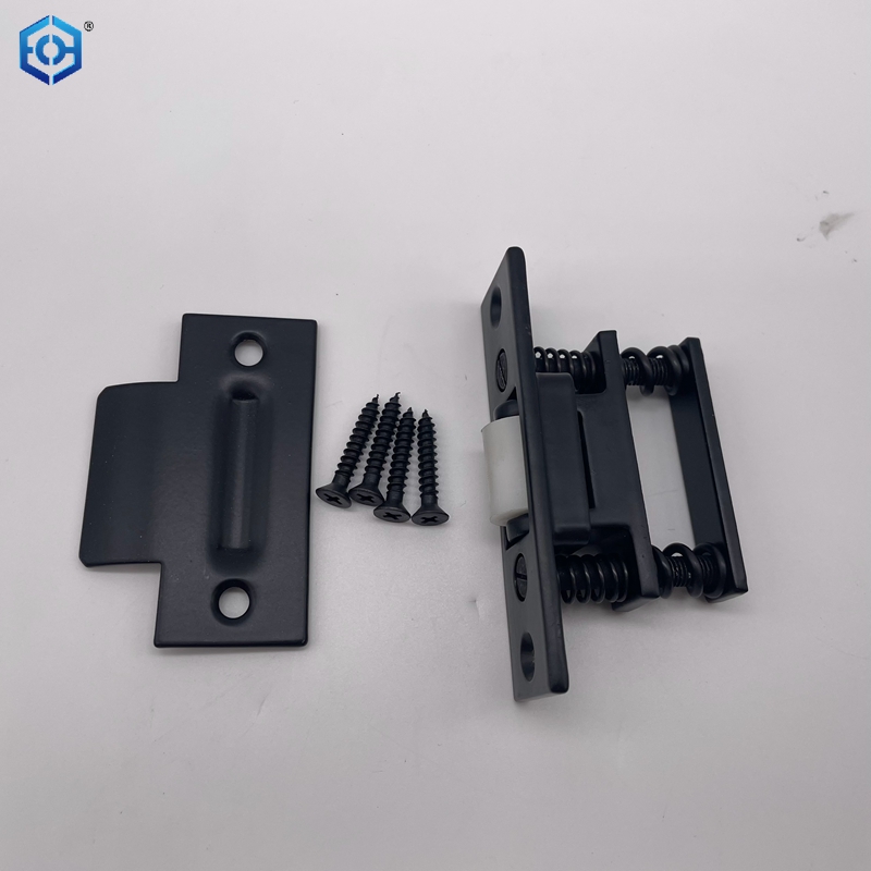 Satin Black Door Ball Catch Heavy Duty Solid Brass Silent Door Roller Catch with Adjustable Square Strike 