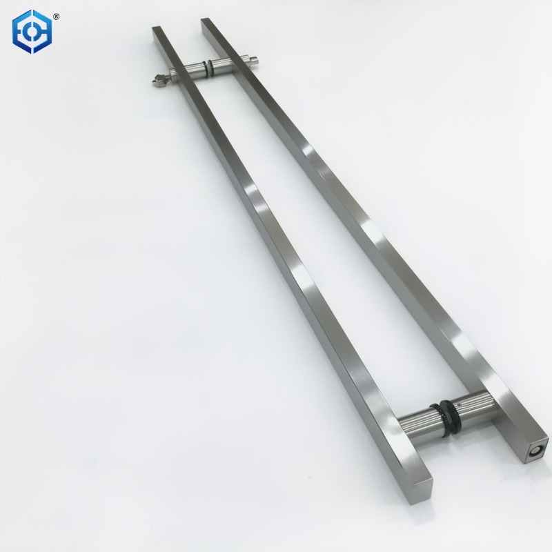 Silver Stainless Steel Square Tube Locking Ladder Pulls for Glass Doors