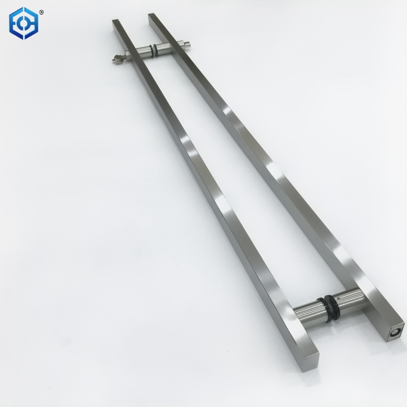 Silver Stainless Steel Square Tube Locking Ladder Pulls for Glass Doors