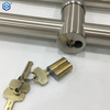 Stainless Steel Cylinder And Thumbturn Glass Door Pull Handle Locking Ladder Pull