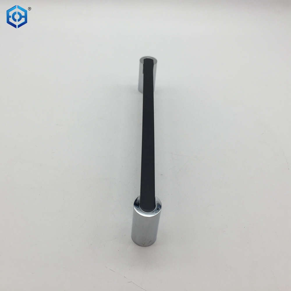 Square Black And Chrome Brass Cabinet Handle Kitchen Drawer Pulls