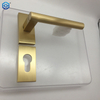 New Design Golden Solid Brass Door Handle with Scroll Lever on Latch Backplate