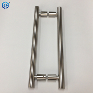 Durable Stainless Steel Glass Push Pull OEM Customized Round Pipe H Shape Glass Door Handle