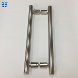 Durable Stainless Steel Glass Push Pull OEM Customized Round Pipe H Shape Glass Door Handle