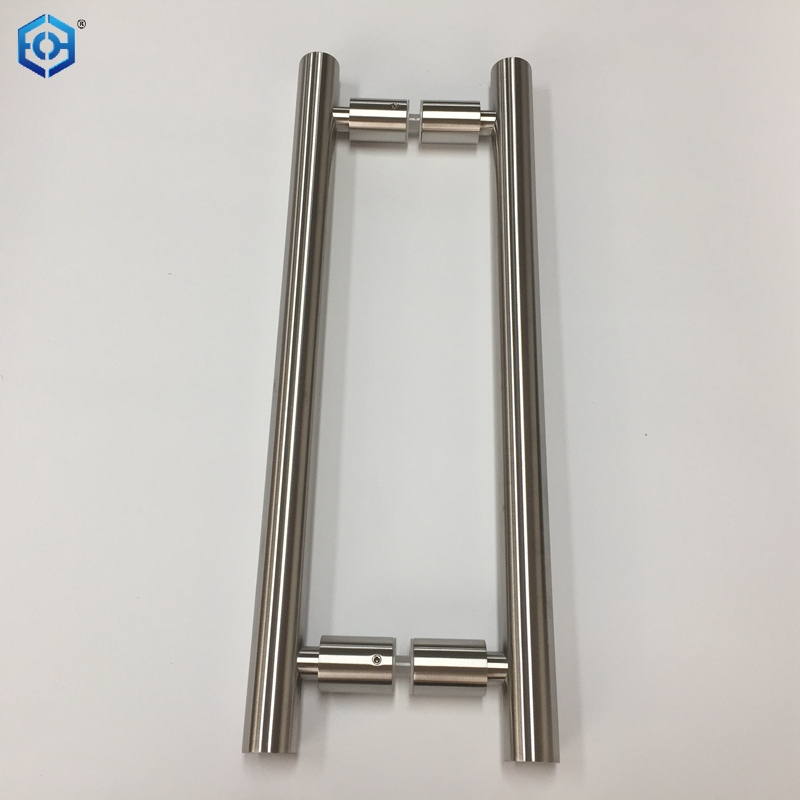 Durable Stainless Steel Glass Push Pull OEM Customized Round Pipe H Shape Glass Door Handle