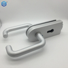 Silver Aluminum Frameless Glass Hardware Rebated Glass Door Round Lock with Handle