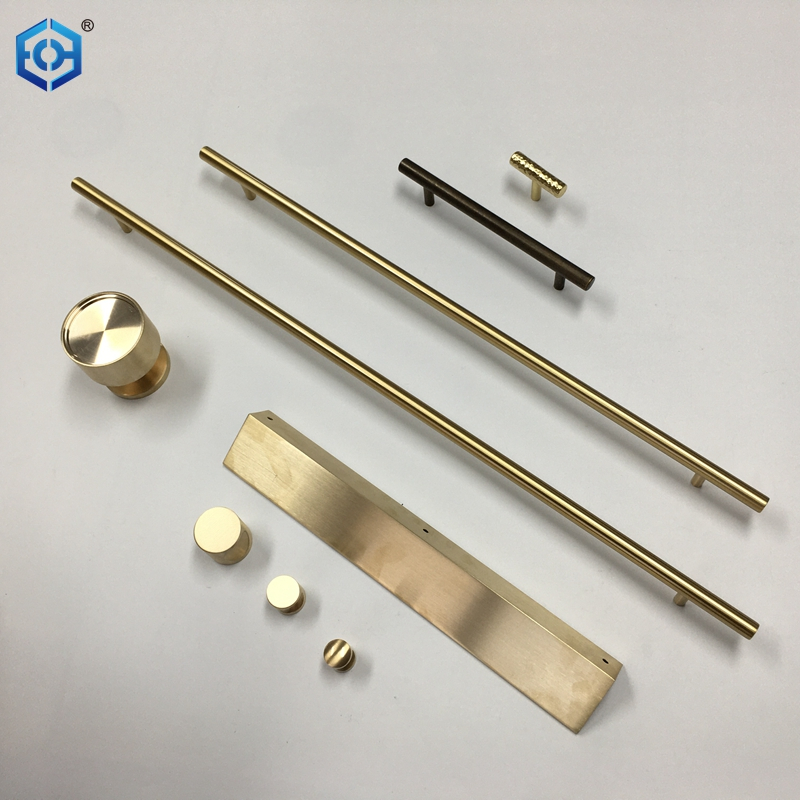 Various styles Solid Brass Furniture Handles T-bar Light Luxury Fashion Gold Wardrobe Dresser Cupboard Cabinet Drawer Pulls