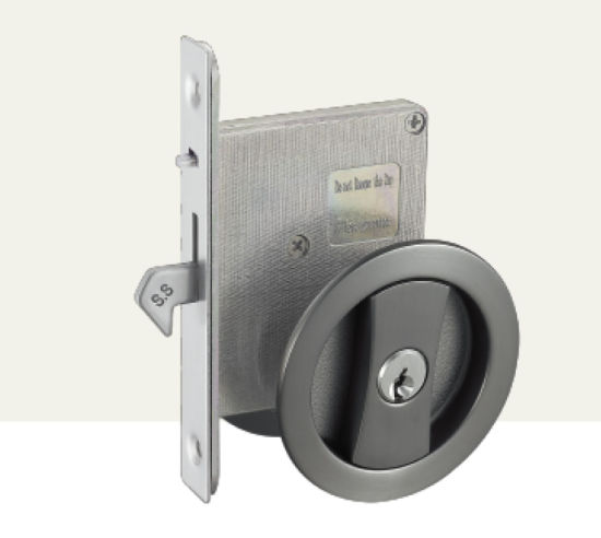 Black Zinc Alloy Pocket Lock & Sliding Door Lock