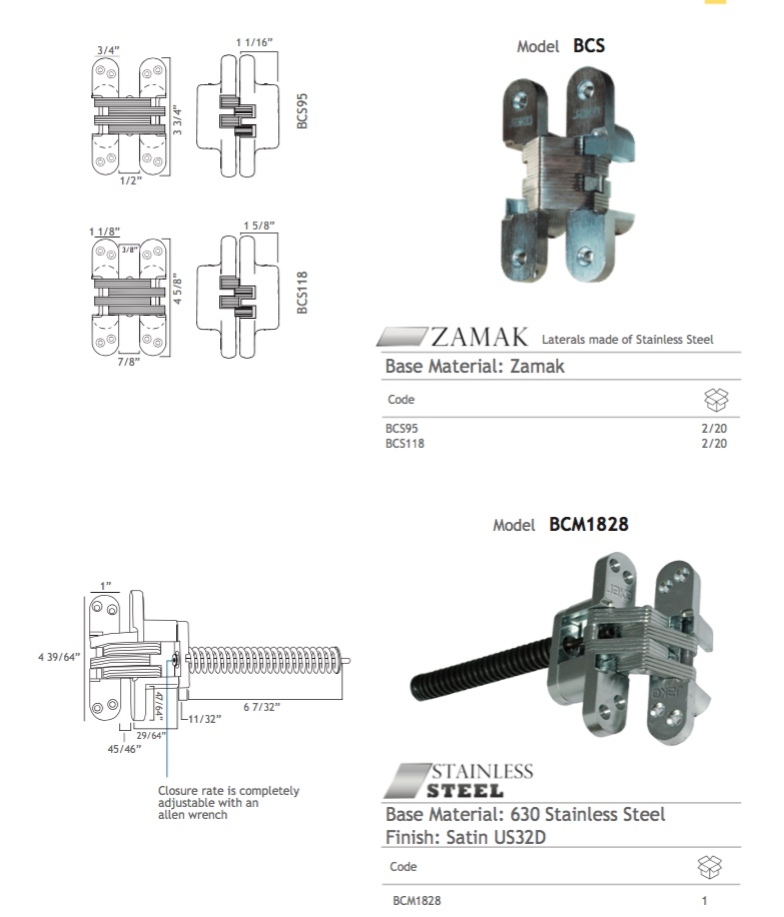 180 (CG-005) Degree Zinc Alloy Conceal Door Hinge