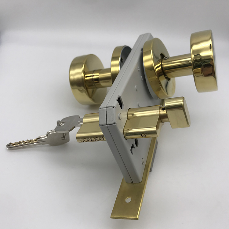 Golden PVD Stainless Steel Door Knob Lock Set Door Lock Body Mortise Lock Knob Lock Cylinder Lock