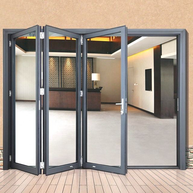 Interior Usage Soundproof Bifold Glass Door Folding Glass Partition