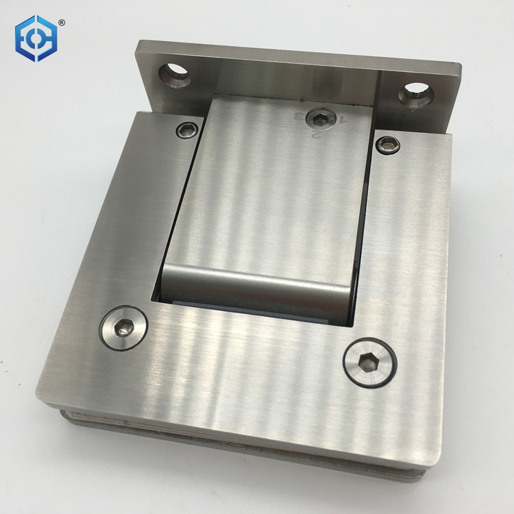 Square 90 Degrees One Side 304 Stainless Steel Glass To Wall Hydraulic Door Hinges