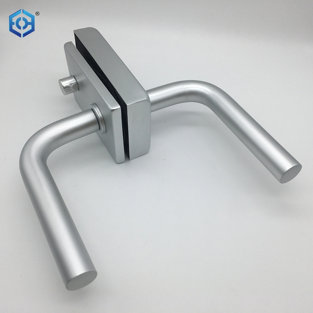 European Style Office Aluminum Frameless Swing Glass Door Lock Set With Indication