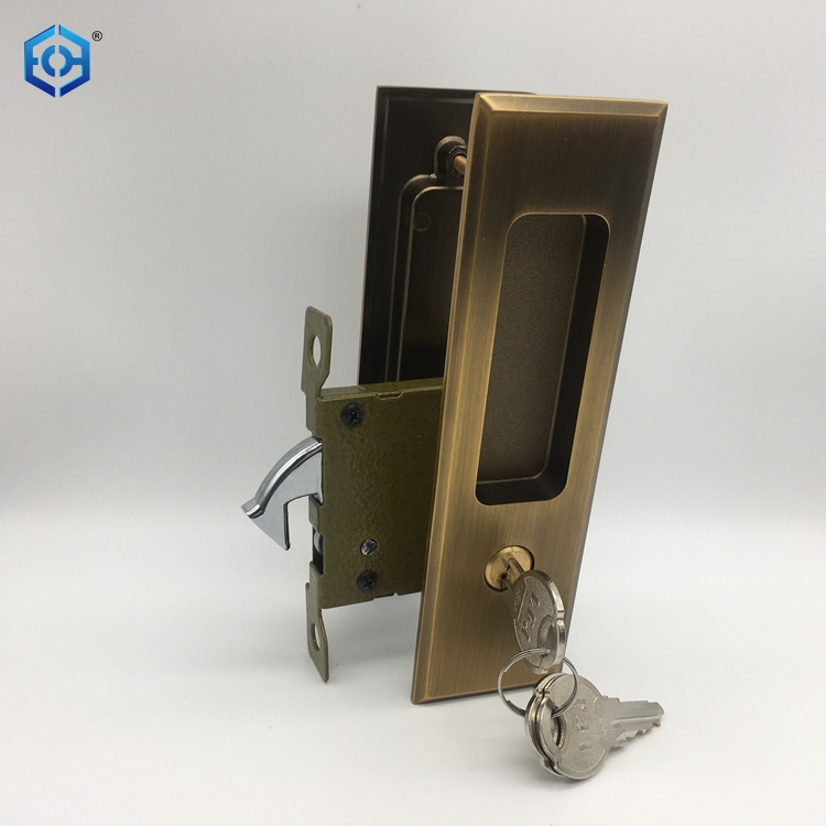 Antique Brass Zinc Alloy Patio Sliding Door Handle Lock