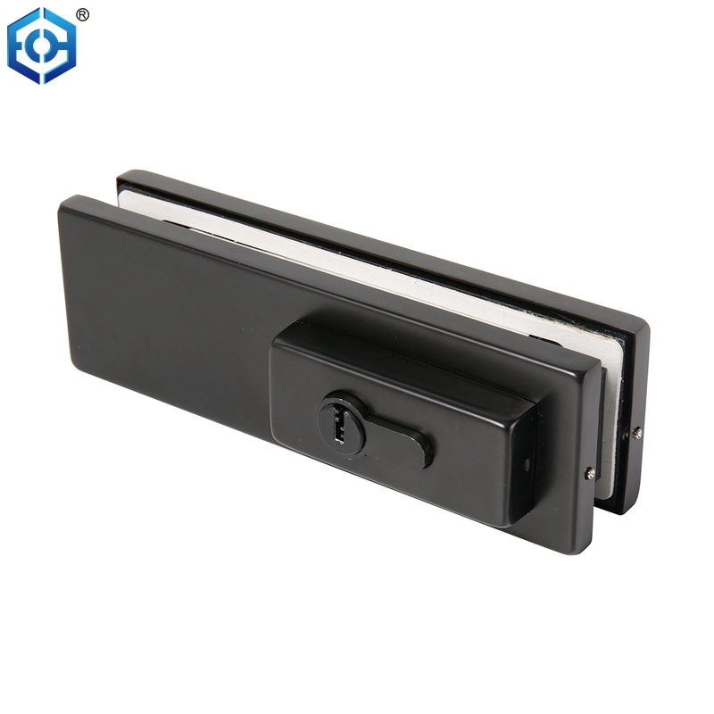 Black Stainless Steel Frameless Glass Centre Patch Fitting Patch Lock