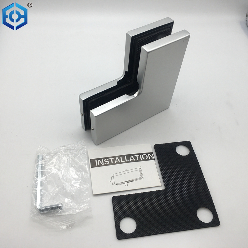 Silver Aluminum Patch Fittings Compatible with 1/2" (12mm) Thickness Glass Door L Patch Fittings