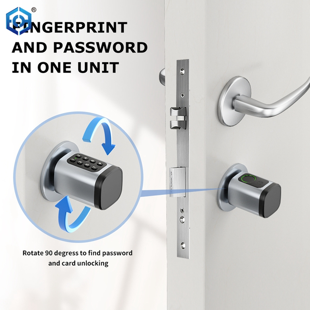  Electronic Door Lock Cylinder Core Fingerprint Keys Password IC Card Smart Unlock
