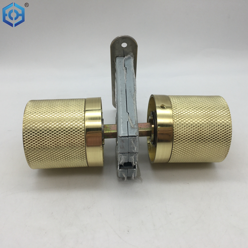 Golden Zinc Alloy Privacy Magnetic Door Knob Lock No Power