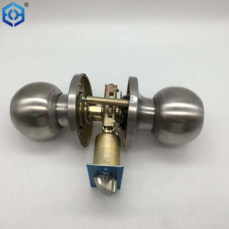 Satin Nickel Stainless Steel 201 Interior And Exterior Bathroom Door Knob Lock
