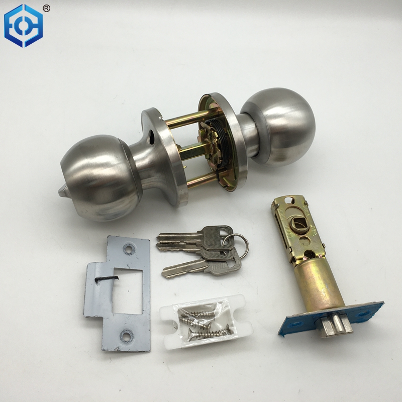 Satin Nickel Stainless Steel 201 Bathroom Door Knob Lock with Privacy