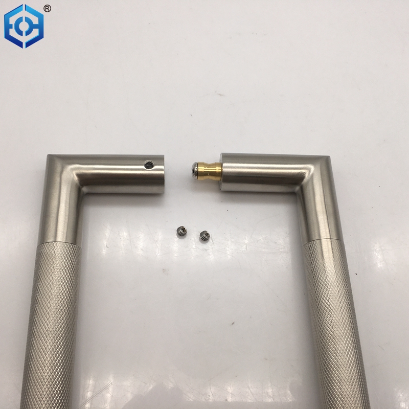 knurled satin brass handles