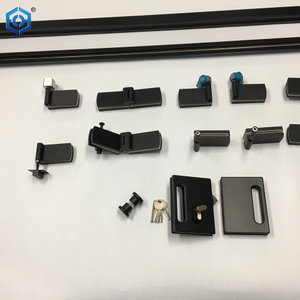 EC Hardware Black Stainless Steel Glass Folding Door System Accessories GS4000 Frameless Bi Fold Glass Door Hardware Fitting