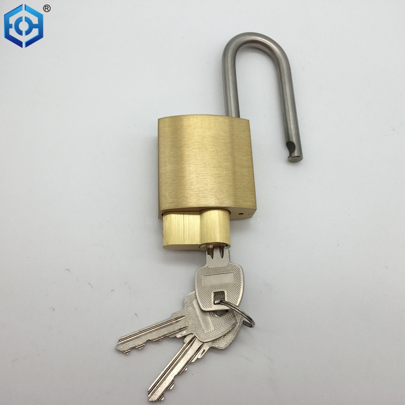 Solid Brass Interchangeable Core Padlock with Key with Wide Lock Body