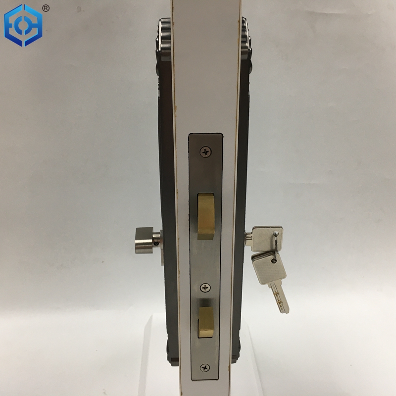 Brushed Silver Zinc Alloy Invisible Recessed Handle Privacy Pocket Sliding Door Lock