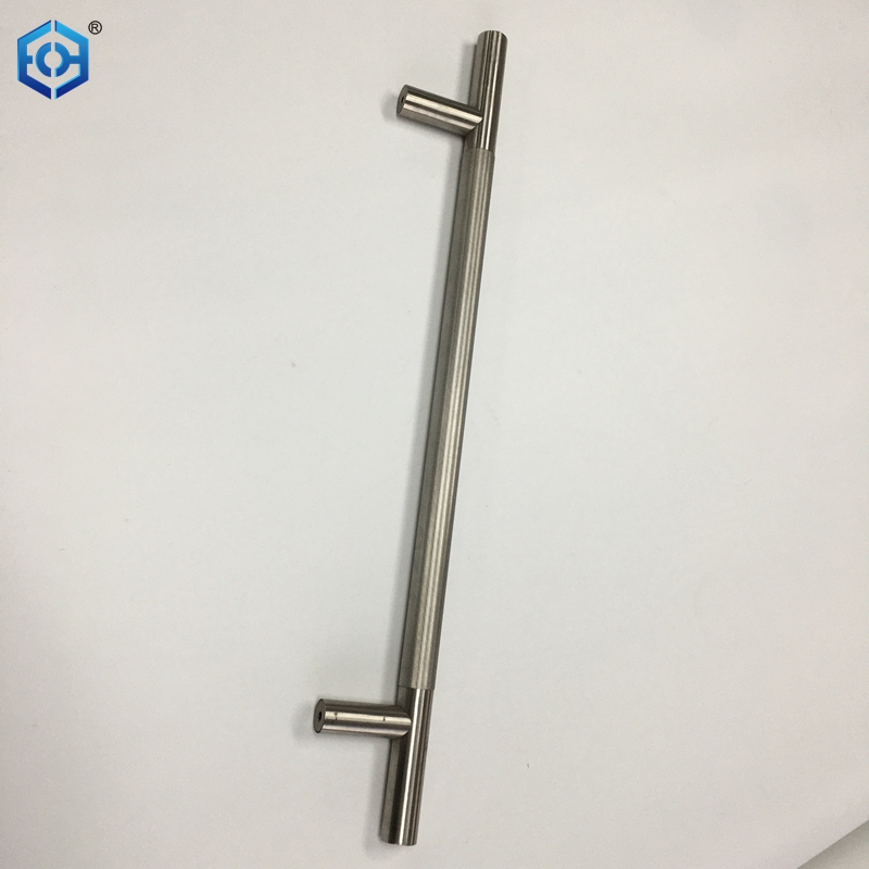 Antique Brass Stainless Steel Knurled T Bar Glass Door Pull Handle 