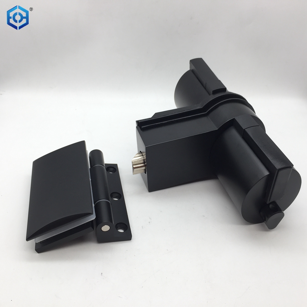 black glass door lock