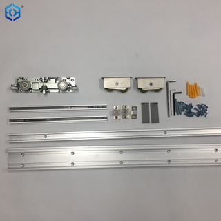 Premium Concealed Ghost Door Hardware Kit with Hidden Magic Sliding Track Kit And Flush Pulls for 31-40 Inch Doors Soft Close Heavy Duty Sliding Hardware 