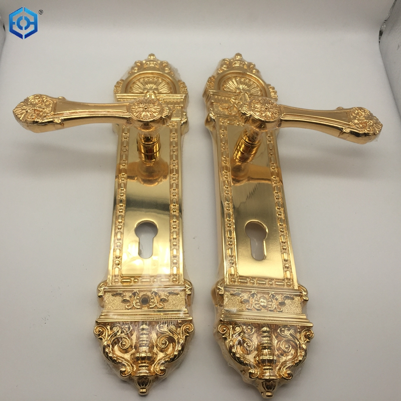 Luxury Brass Entrance Door Lock Golden Handle Lockset with Multicolor Options for Enhanced Security