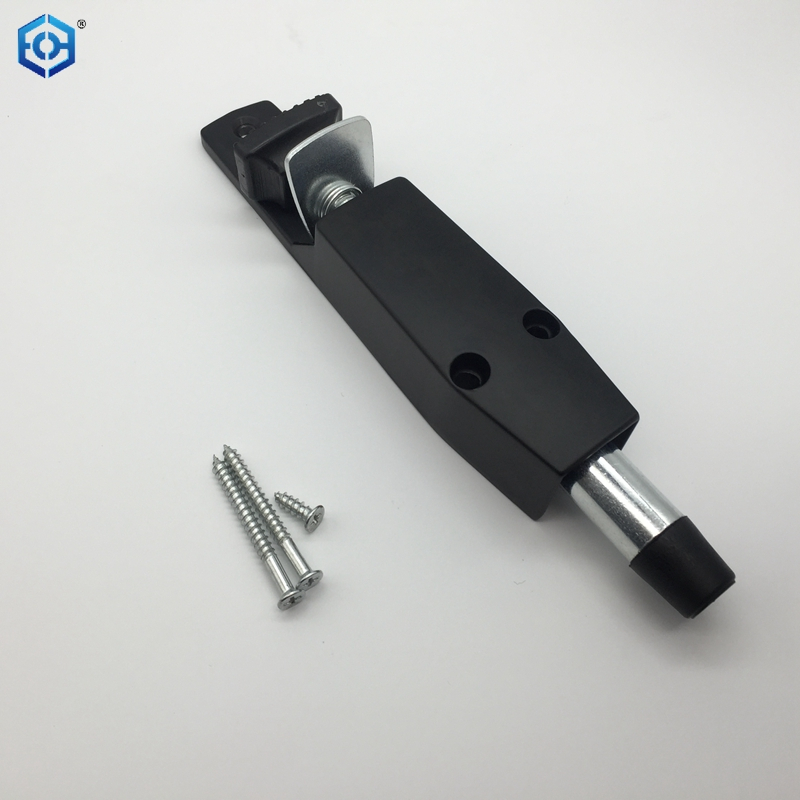 Silver And Black Heavy Duty Spring Loaded Step Down Door Stopper