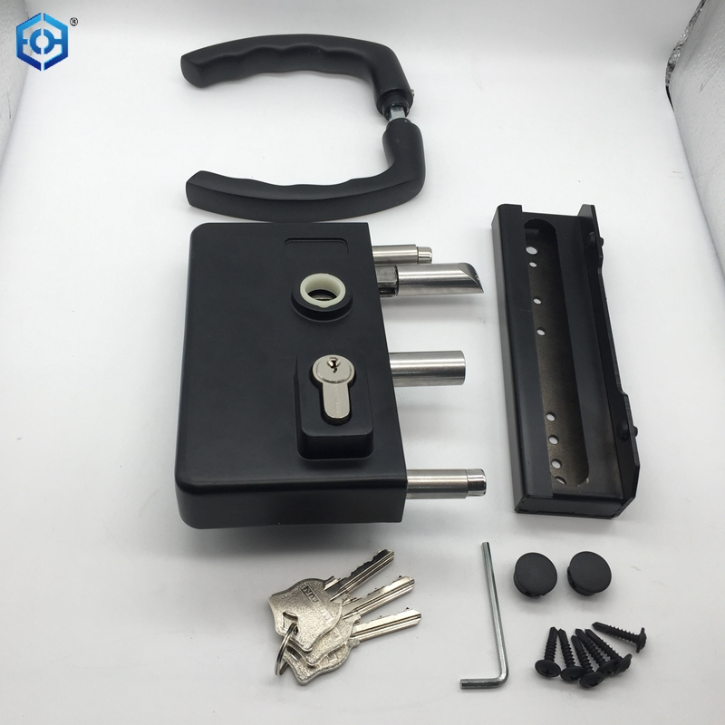 Black Stainless Steel Small Surface Mounted Ornamental Palisade Gate Lock