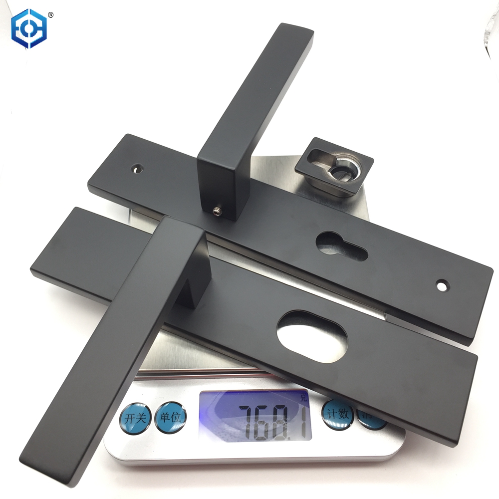 Black Stainless Steel Interior Door Handlesteel Plate And Zamak Handles