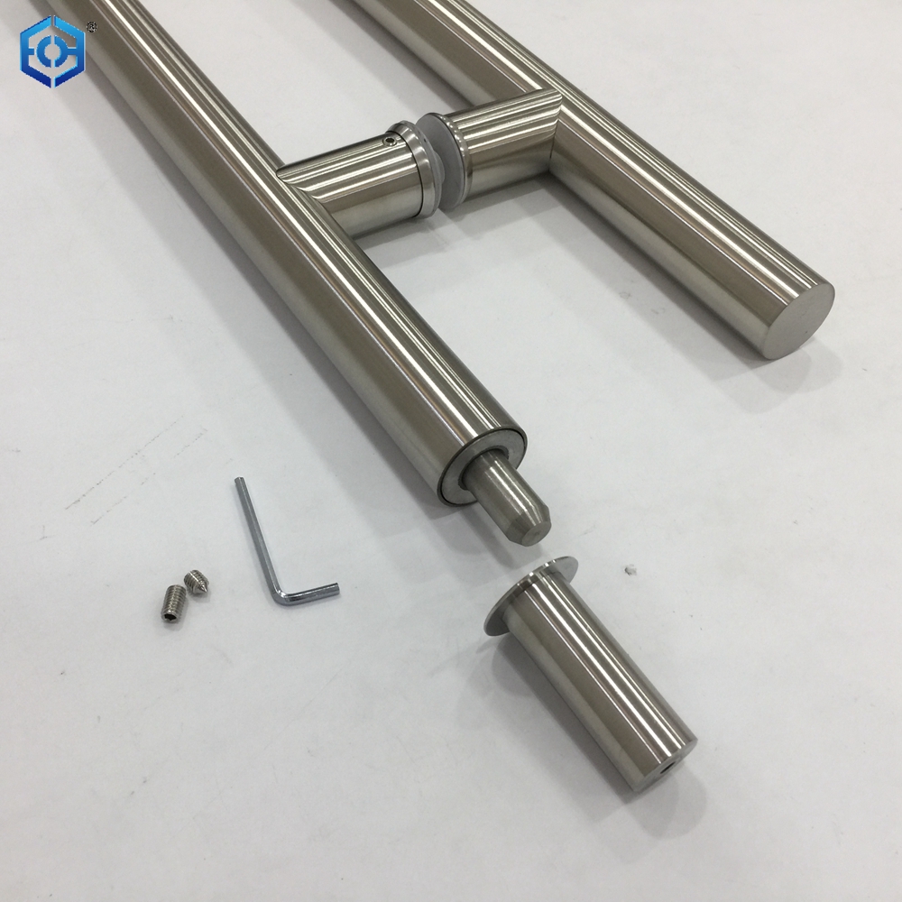 Glass door pull handle