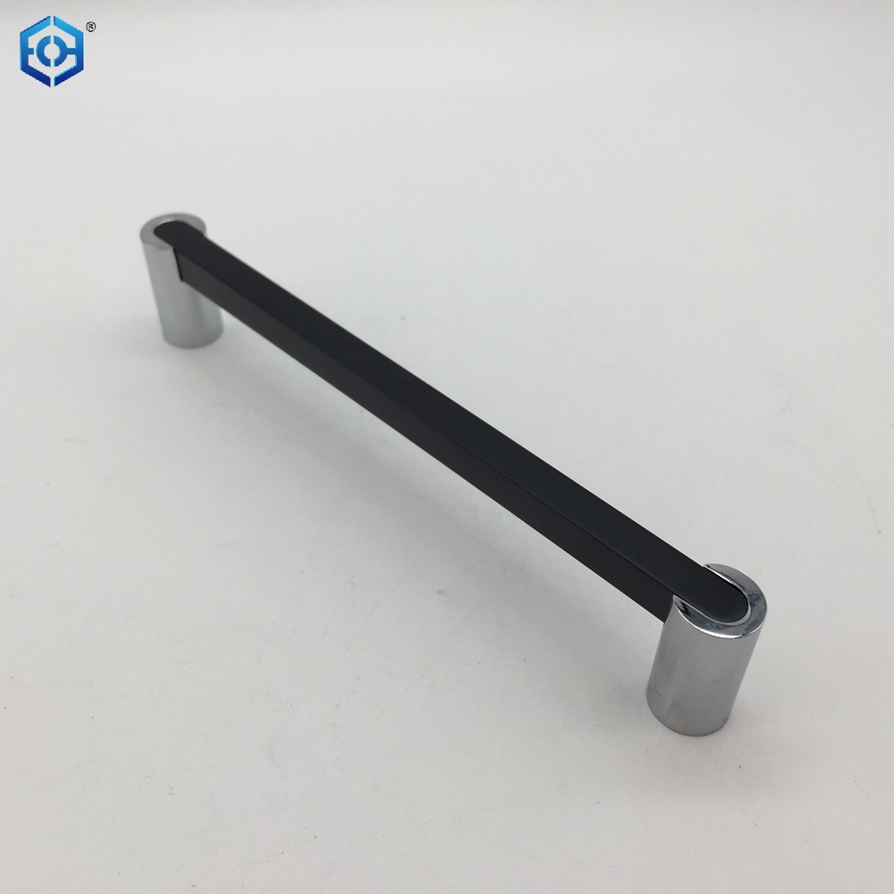 Square Black And Chrome Brass Cabinet Handle Kitchen Drawer Pulls