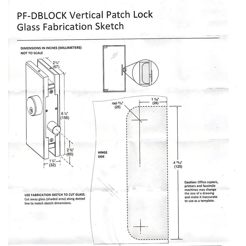 Center Mount Brushed Stainless Steel Glass To Glass Patch Lock 