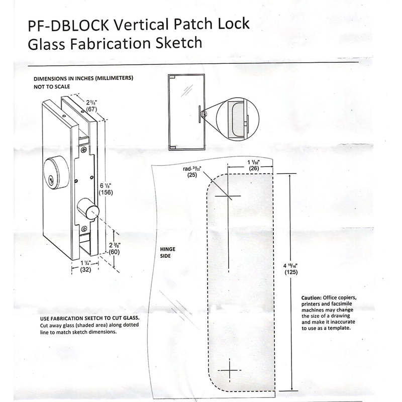 Center Mount Brushed Stainless Steel Glass To Glass Patch Lock 