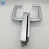 Silver Aluminum Frameless Glass Hardware Rebated Glass Door Round Lock with Handle