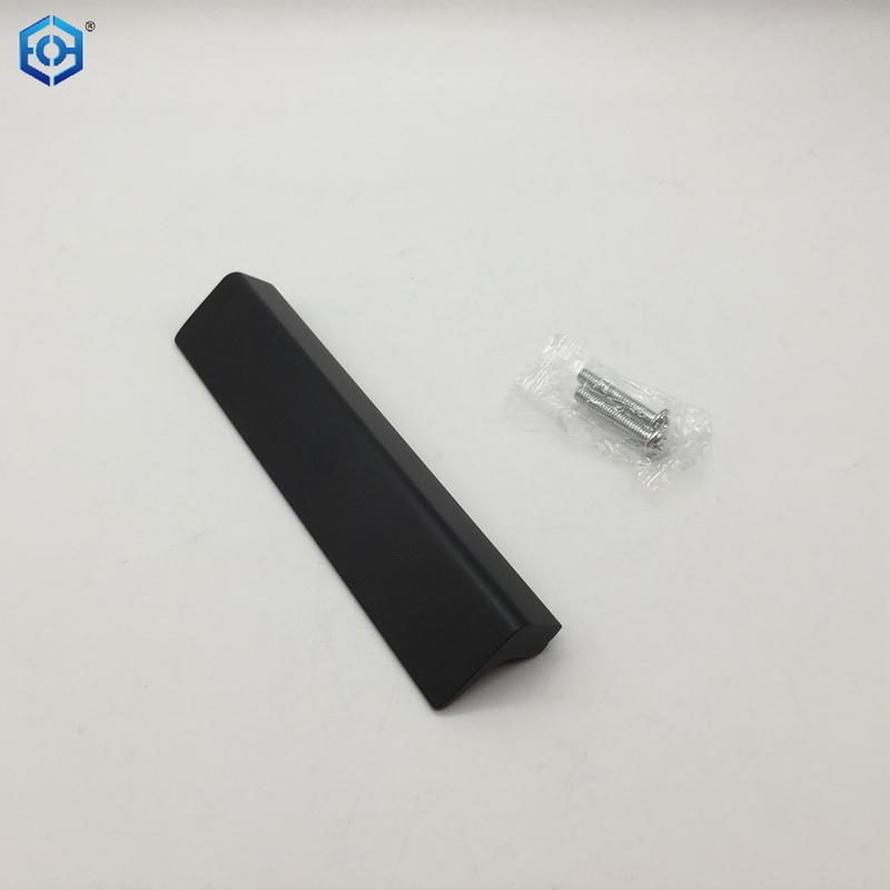Black Aluminum Finger Edge Pulls Furniture Handle Kitchen Profile Handle for Drawer Cupboard Kitchen Furniture