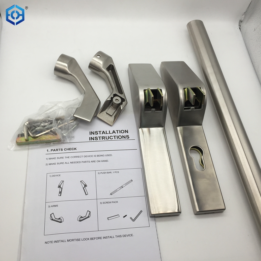 Fire Rated Commercial Stainless Steel Panic Bar Exit Device for Outswing Doors