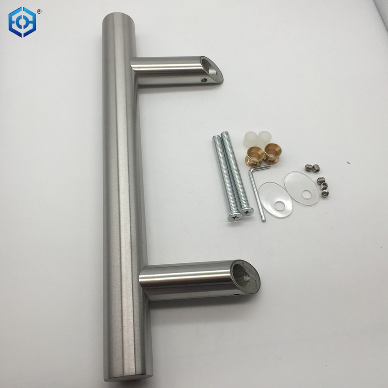 Stainless Steel 304 Offset Round Style Back To Back Glass Door Barn Door Push Pull Handle