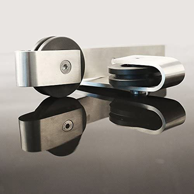 Satin Nickel Stainless Steel Mini Sliding Barn Door Hardware for