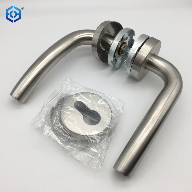 glass door handle with lock