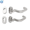 Door Handle on Oval Rosette Half Fitting Stainless Steel