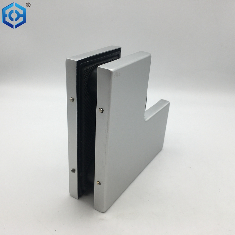 Silver Aluminum Patch Fittings Compatible with 1/2" (12mm) Thickness Glass Door L Patch Fittings