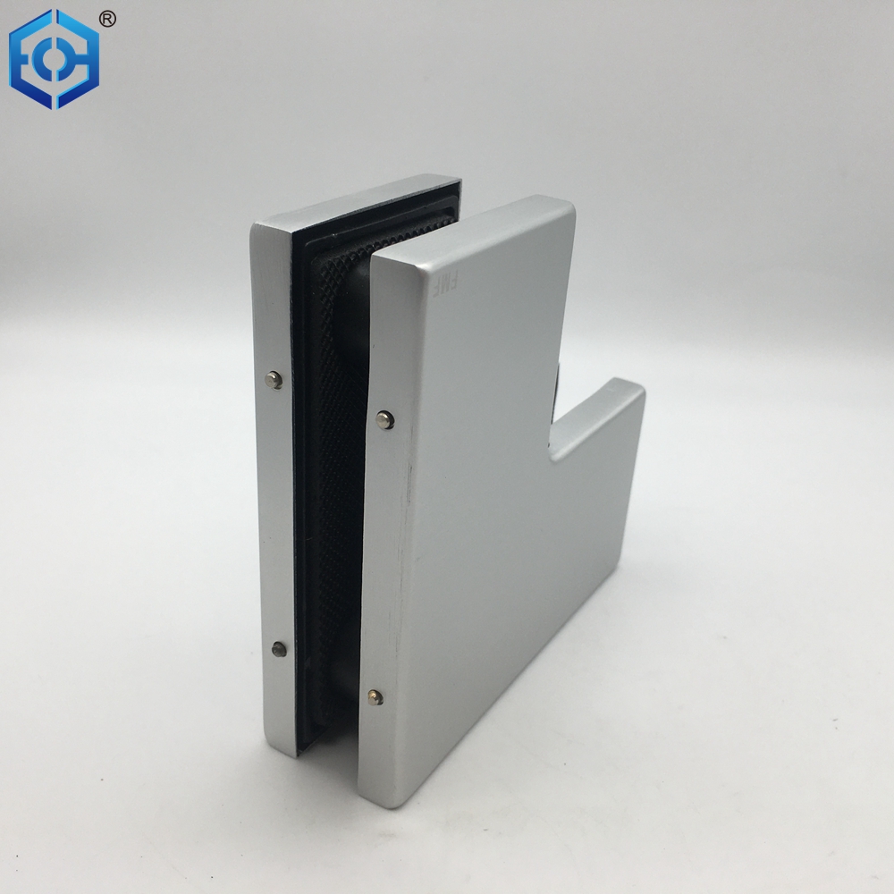 Silver Aluminum Patch Fittings Compatible with 1/2" (12mm) Thickness Glass Door L Patch Fittings
